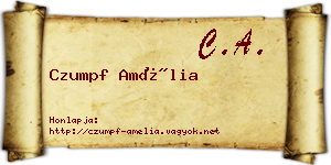 Czumpf Amélia névjegykártya